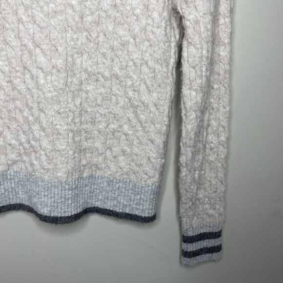CENTRAL PARK WEST Sweater Women XS Bobbie Polo Pullover Gray Cable Knit Collared - Picture 12 of 15